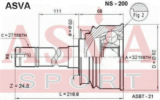 ШРУС NS-200 ASVA