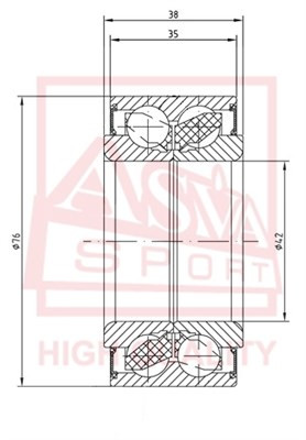 Подшипник ступицы колеса DAC42760038-35 ASVA