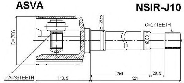 ШРУС NSIR-J10 ASVA