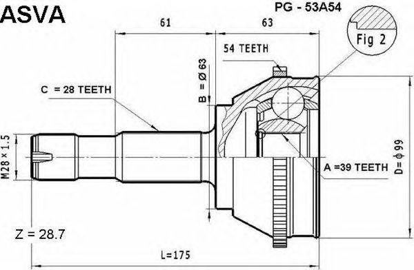 ШРУС PG-53A54 ASVA