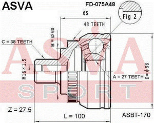 ШРУС FD-075A48 ASVA