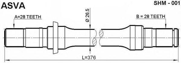 Вал привода колеса SHM-001 ASVA