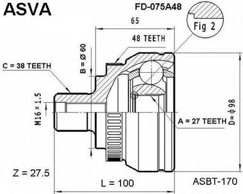 ШРУС FD-075A48 ASVA