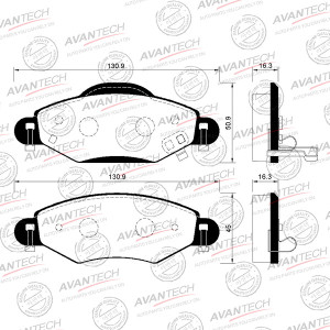 Колодки тормозные дисковые AV031 AVANTECH