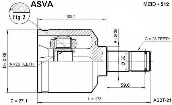 ШРУС MZID512 ASVA