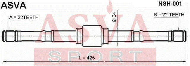 Вал привода колеса NSH-001 ASVA