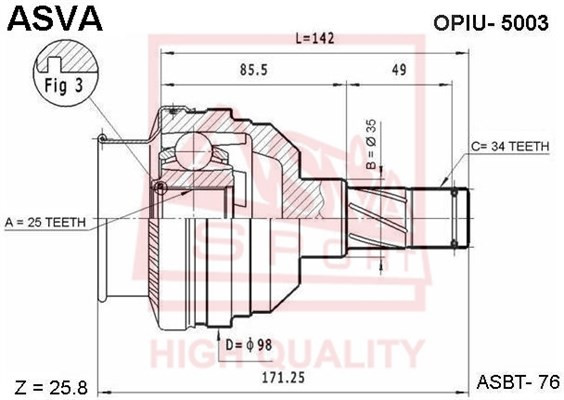 ШРУС OPIU-5003 ASVA