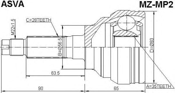 ШРУС MZ-MP2 ASVA