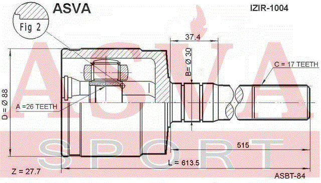 ШРУС ISIR1004 ASVA