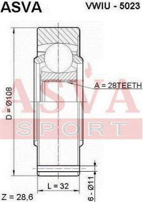 ШРУС VWIU-5023 ASVA