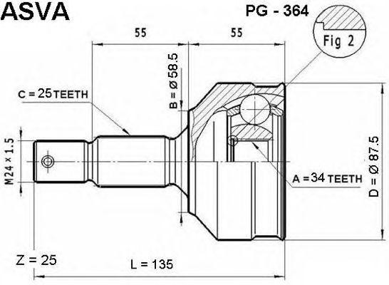 ШРУС PG-364 ASVA