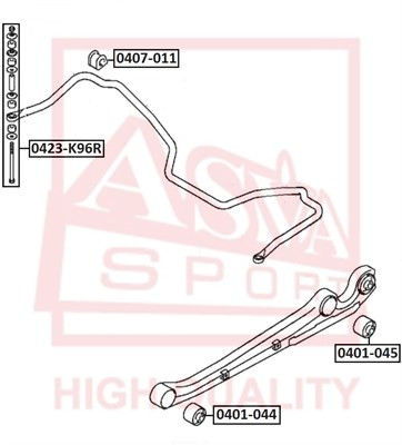 Втулка стабилизатора 0407-011 ASVA