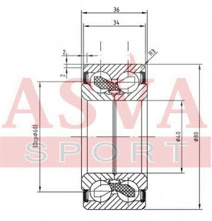 Подшипник ступицы колеса DAC40800036-34 ASVA