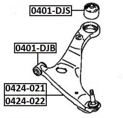 Сайлентблок рычага подвески 0401-DJB ASVA