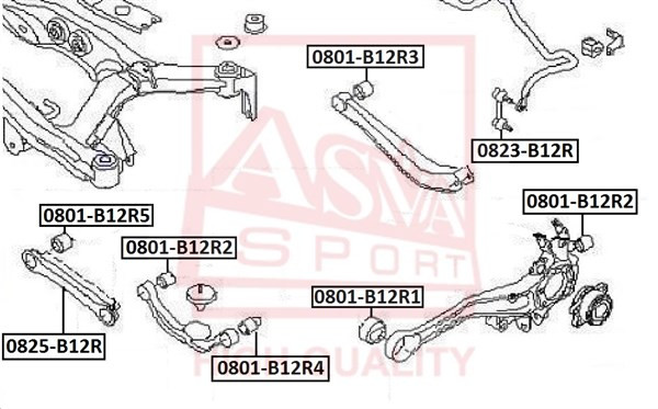 Сайлентблок 0801-B12R2 ASVA