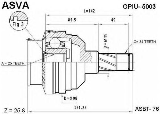 ШРУС OPIU-5003 ASVA