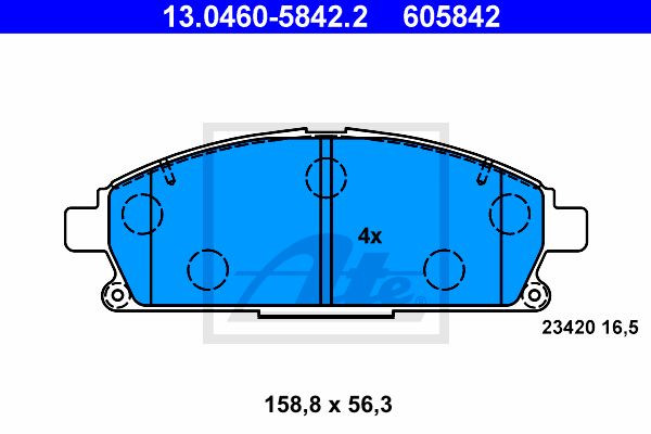 Колодки тормозные дисковые 13.0460-5842.2 ATE