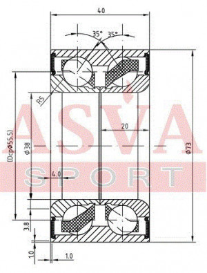 Подшипник ступицы колеса DAC38730040 ASVA