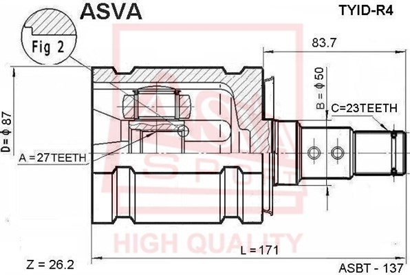 ШРУС TYID-R4 ASVA