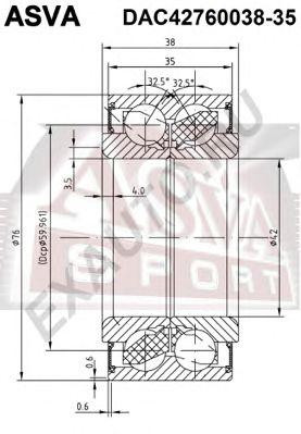 Подшипник ступицы колеса DAC42760038-35 ASVA