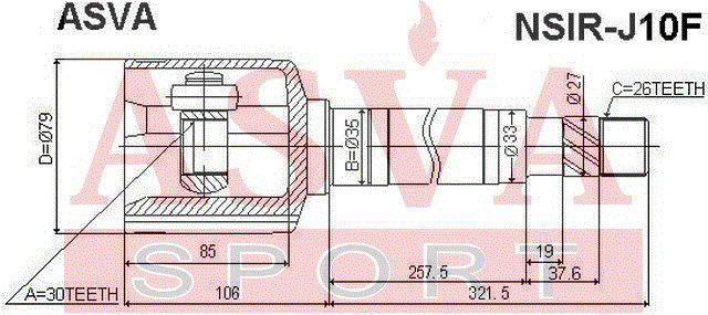 ШРУС NSIR-J10F ASVA