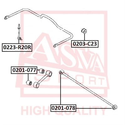 Стойка стабилизатора 0223-R20R ASVA