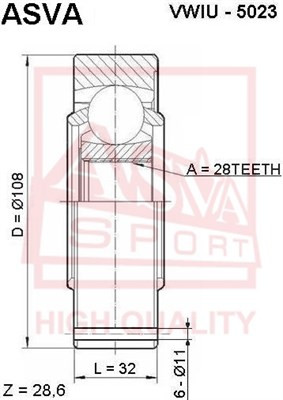 ШРУС VWIU-5023 ASVA