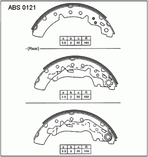 Колодки тормозные барабанные ABS0121 ALLIED NIPPON