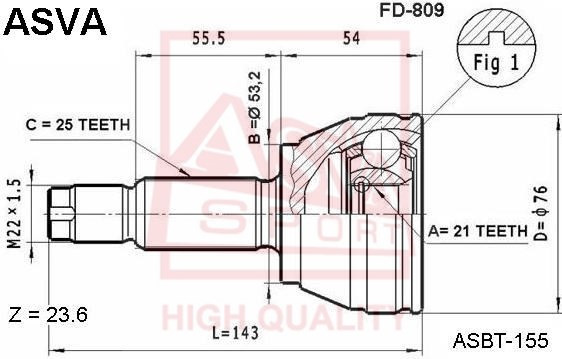 ШРУС FD-809 ASVA