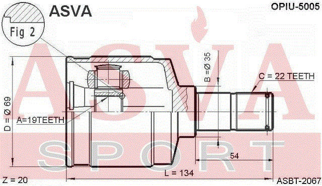 ШРУС OPIU-5005 ASVA