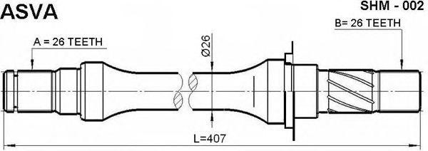 Вал привода колеса SHM-002 ASVA