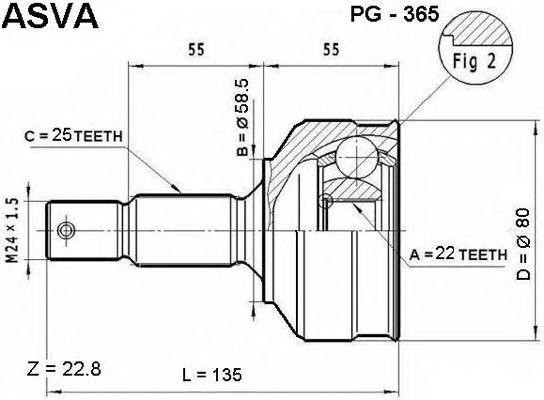 ШРУС PG-365 ASVA