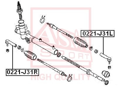 Наконечник рулевой тяги 0221-J31R ASVA