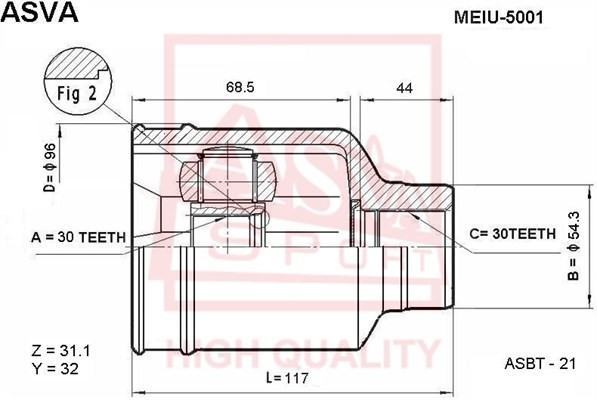 ШРУС MEIU-5001 ASVA