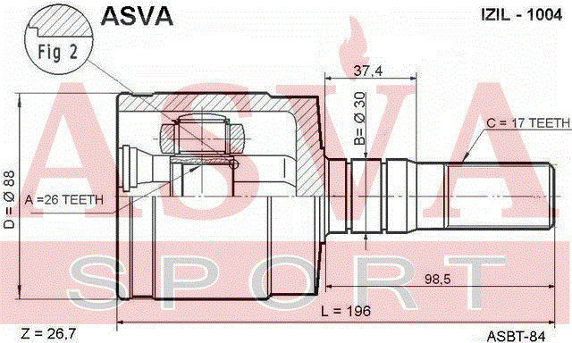 ШРУС ISIL1004 ASVA