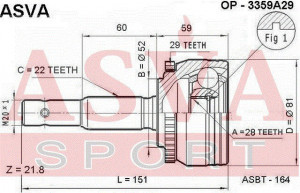 ШРУС OP-3359A29 ASVA