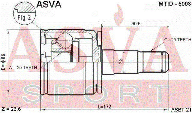 ШРУС MTID-5003 ASVA