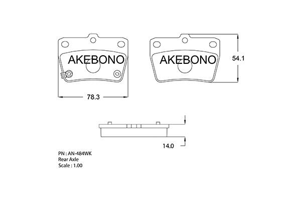 Колодки тормозные дисковые AN484WK AKEBONO