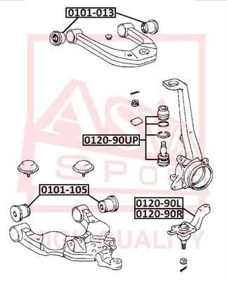 Опора шаровая подвески 0120-90UP ASVA