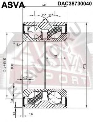 Подшипник ступицы колеса DAC38730040 ASVA