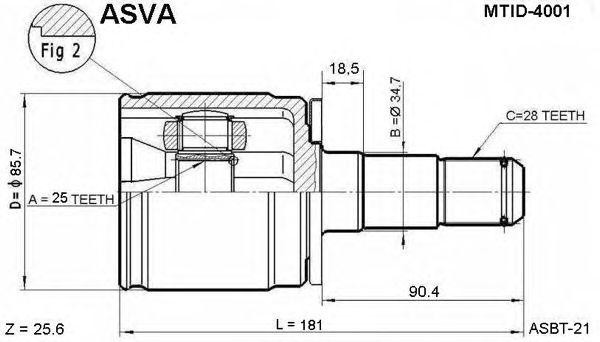 ШРУС MTID4001 ASVA