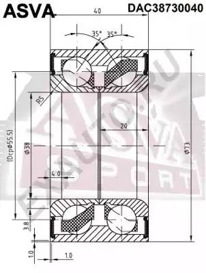 Подшипник ступицы колеса DAC38730040 ASVA