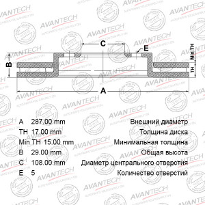 Диск тормозной BR0701S AVANTECH