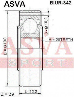 ШРУС BIUR-342 ASVA