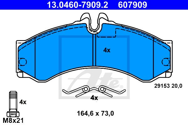 Колодки тормозные дисковые 13.0460-7909.2 ATE