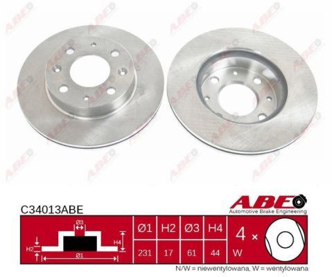 Диск тормозной C34013ABE ABE