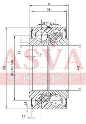 Подшипник ступицы колеса DAC42760038-35 ASVA