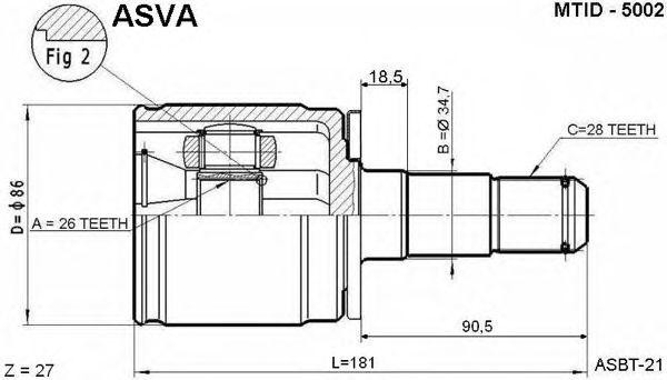 ШРУС MTID5002 ASVA