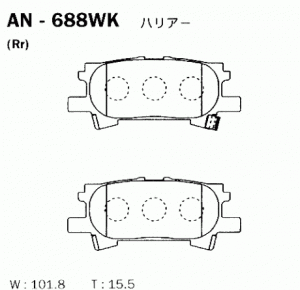 Колодки тормозные дисковые AN688WK AKEBONO