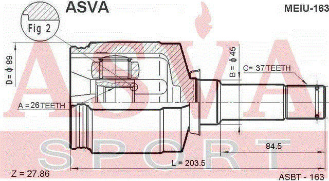 ШРУС MEIU-163 ASVA